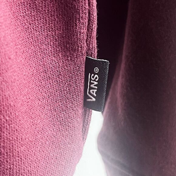 VANS Custom Classics Mens Pullover Big Logo Script Hoodie - Red Burgundy, Size S - Picture 7 of 10